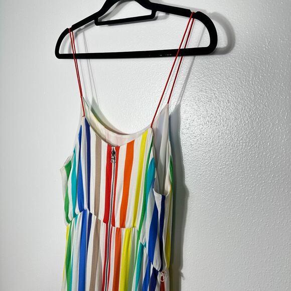 Alice & Olivia Dress Janan Rainbow Striped Maxi Belted Sleeveless Maximalist 8 - Picture 14 of 14
